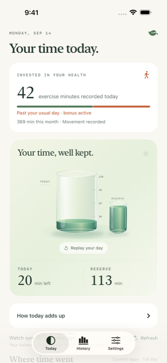 EarnTime Today Screen on iPhone
